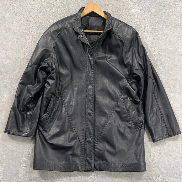 VTG The Leather Ranch Jacket Womens L Grunge 90s Retro Punk Rocker - Picture 1 of 10